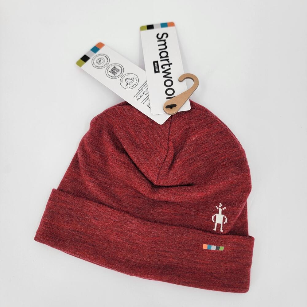Smartwool Beanie Merino Thermal Reversible Cuffed Red Currant Heather O/S
